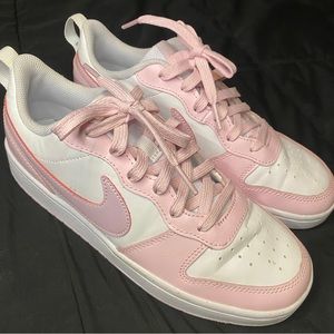 Pink and White Nikes